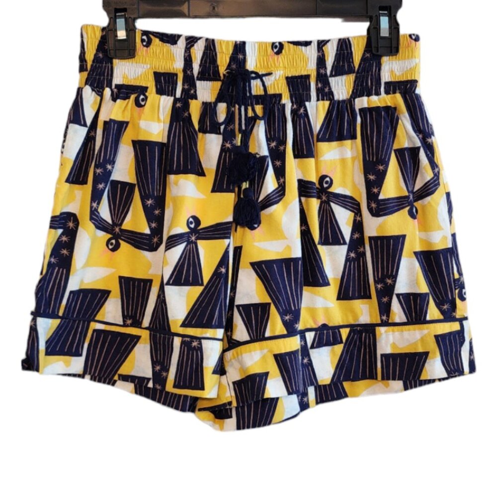 Anthropologie S Flannel Lounging Shorts Geometric Abstract Print